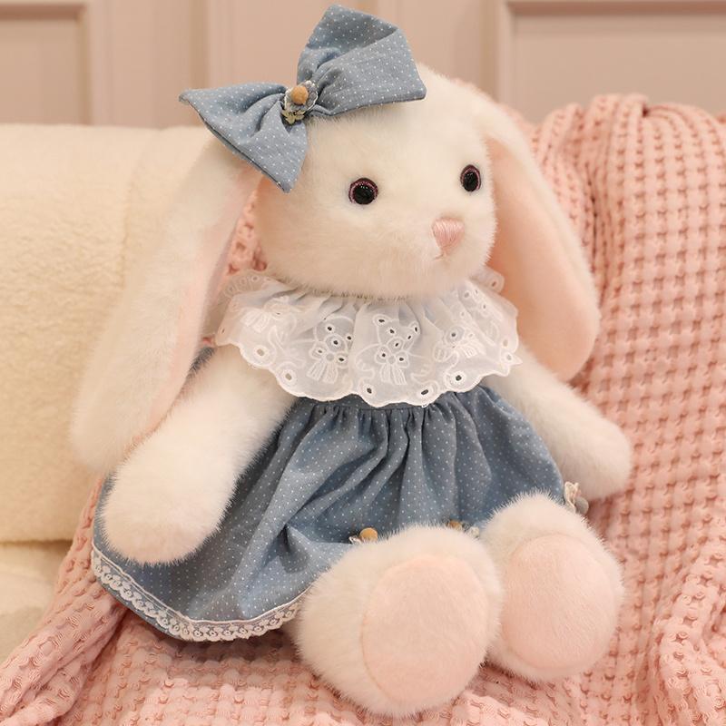 Fiabe Principessa Coniglio Orso Peluche Giocattoli Accogliente Cartone Animato Pizzo Vestito Animale Bambola Divertente Scuotimento Corsa Bambola Adorabile Regalo per Bambini