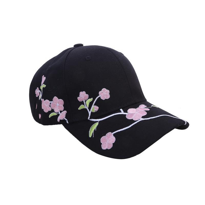 Baseballmütze mit Pfirsichblütenstickerei für den Sommer im koreanischen Stil für Damen, Freizeitmütze mit Entenzunge, Sonnenschutzkappe, Sonnenschirmhut
