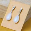 Orecchini a lobo Goccia d'Acqua in Giada Bianca e Verde Naturale per Donna Orecchini Pendenti Trendy in Pietra di Giada Gioielli Vintage per Feste Sposa Regalo