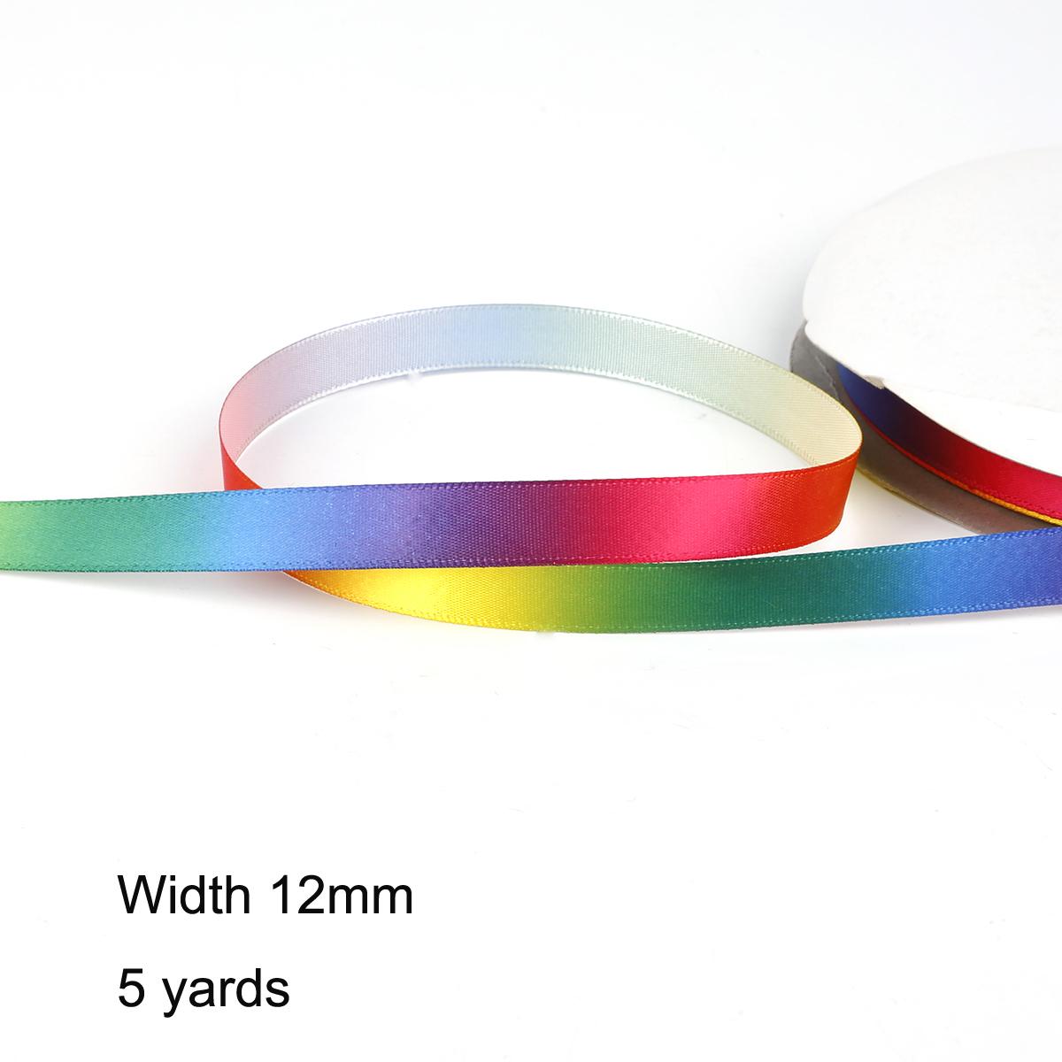 

Шелковистые ленты в крупный рубчик градиентного цвета, украшения для свадьбы, фестиваля, вечеринки, бант, открытка, подарочная упаковка, принадлежности 12mm