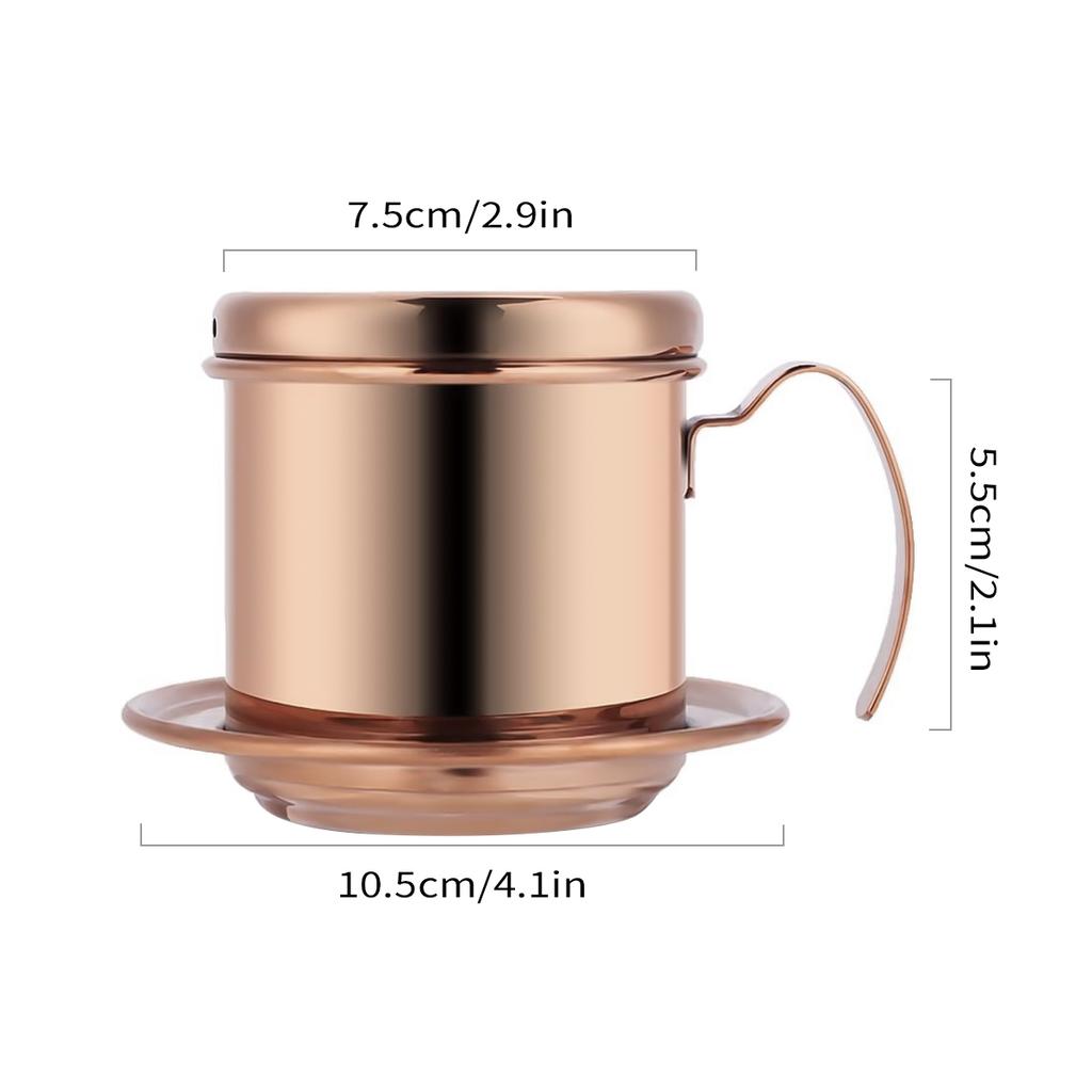 Leeseph Vietnamesischer Kaffeefilter Klein French Press Tragbarer Becher Edelstahl Vietnamesischer Kaffeebereiter für Camping