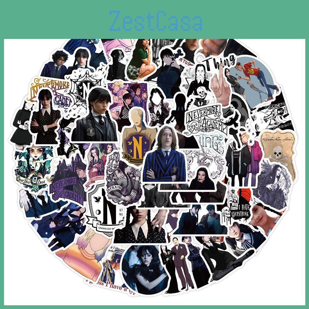 50100pcs Addams The Family Stickers Waterproof Reusable Gift Decor