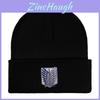 Attack On Titan Embroidered Knit Beanie With Windproof Warmth For Outdoor Activities