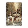 2D Flat Christmas Snowman Metal Tin Sign 8x12 Inch for Home Bar Garage Decor