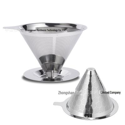 Dripper da Caffè V60 a Doppio Strato in Acciaio Inossidabile con Filtro a Rete