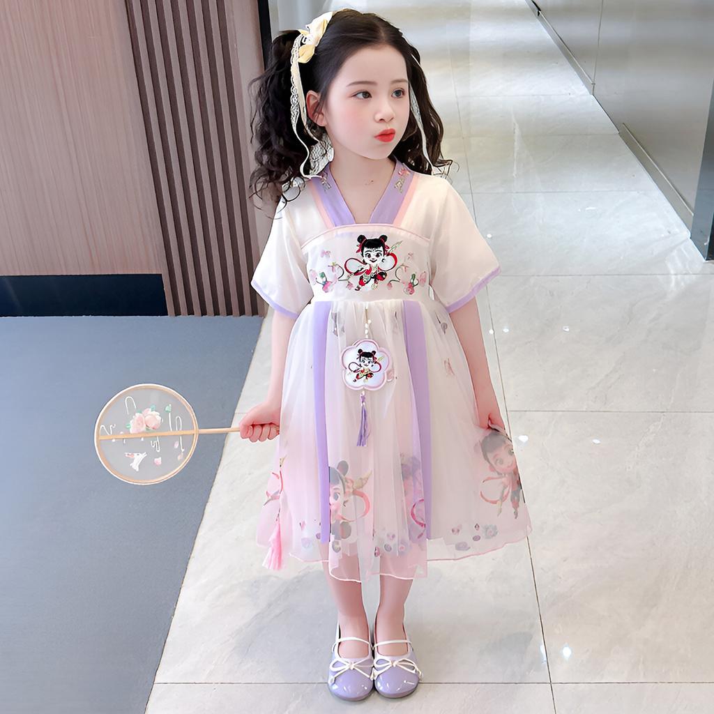 Girls' Hanfu Summer Collection Children's Ancient Costume Dress 2026 New Chinese Style Summer Dress Baby Princess Dress Summer