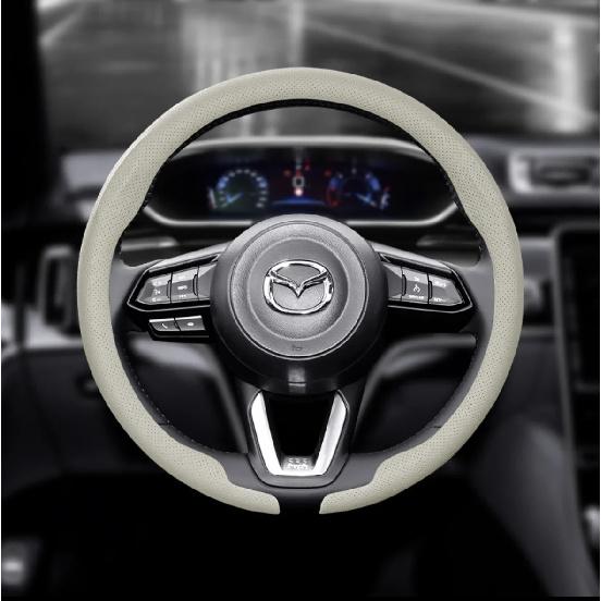 8DNappa leather Car Steering Wheel Cover For Mazda CX-30 CX30 2024 Non-Slip Washable Auto Accessories