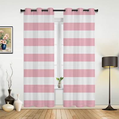 Stripes Pink White Curtains for Bedroom Living Room Drapes Kitchen Children's Room Window Curtain Modern Home Decor
