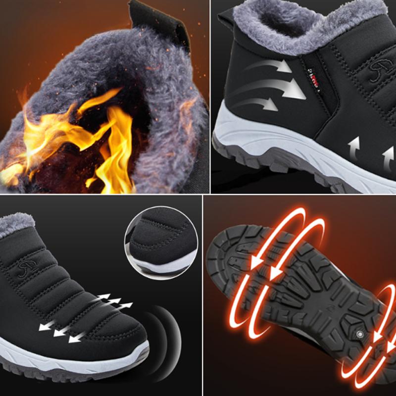 Snow Boots Men Shoes For Men Warm Fur Winter Mens Shoes Unisex Ankle Boots Waterproof Shoe Male Footwear Work Shoes