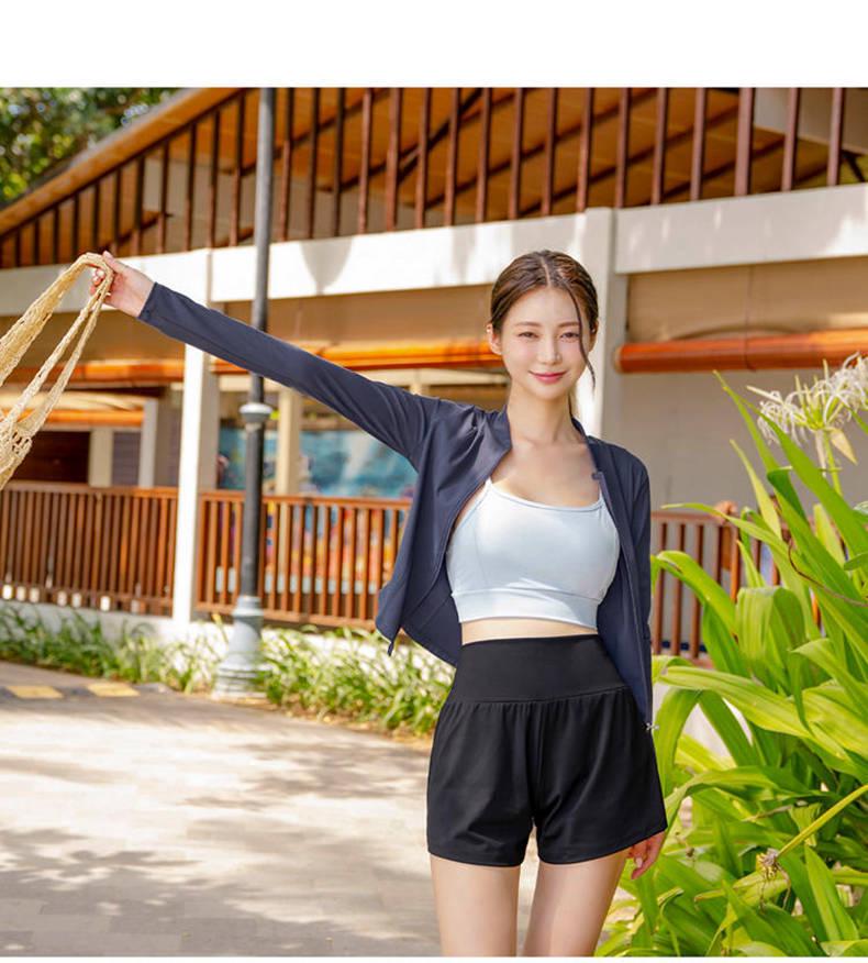 Women's Slim-Fit Three-Piece Swimsuit: Boy Shorts, Long-Sleeved Top, Tummy Concealing. Men's Two-Piece: Perfect for Couple Swimwear.