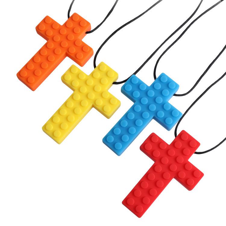 Baby Silikon Beißring: Regenbogen-Bausteine & Kauspielanhänger