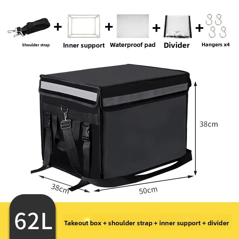Schwarze Wasserdichte Lebensmittel-Liefer-Isolierbox Kleine Mittlere Große 30 45 62L Größen Lokale Lieferung Kühltasche Picknick BBQ Zubehör