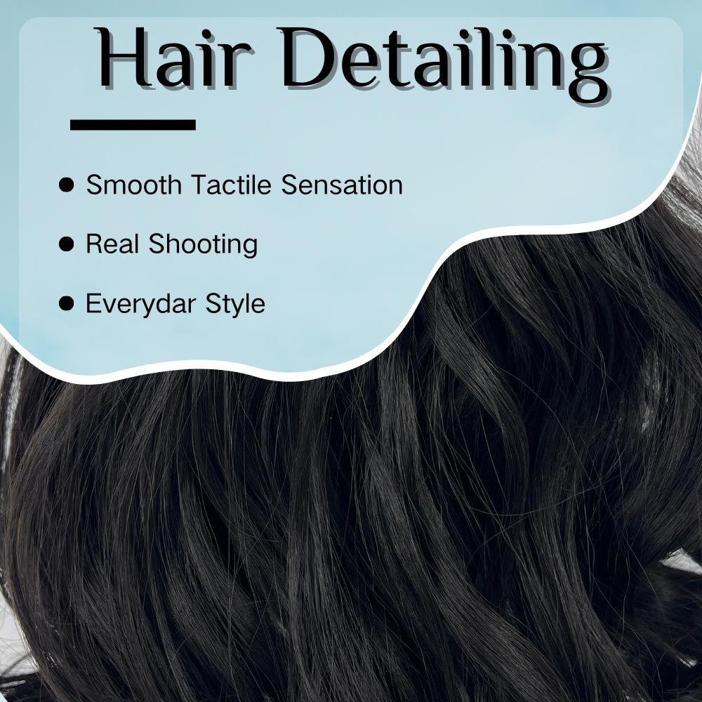 Wig Ponytail Big Wave Elastic Mesh Drawstring Net Pocket Synthetic Curly Hair High Temperature Silk