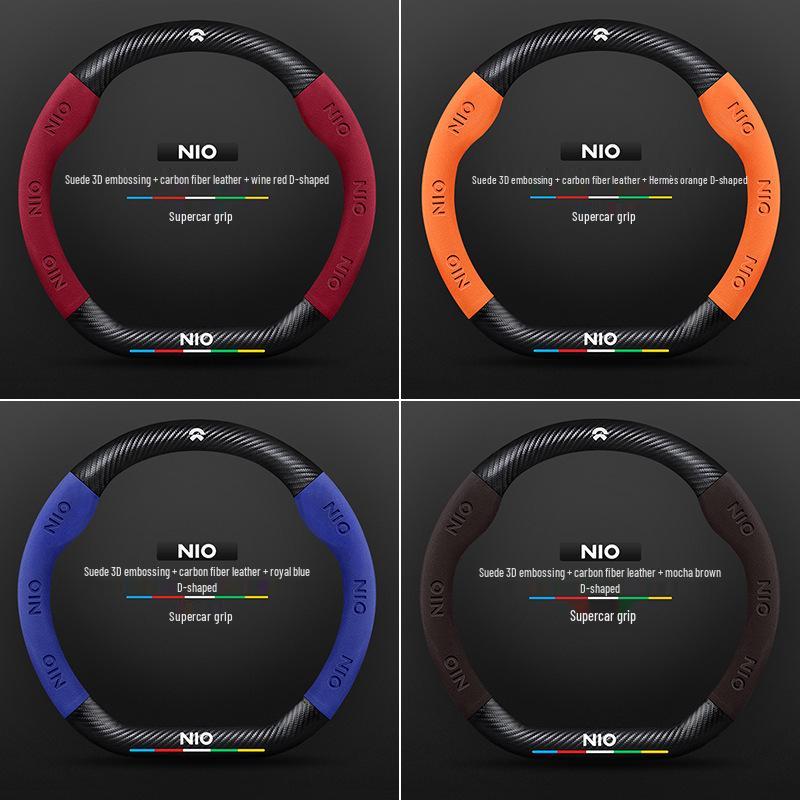 Nio EC6/ES6/ES8/ET7 Carbon Fiber Steering Wheel Handle Cover - All-Season Universal Fit