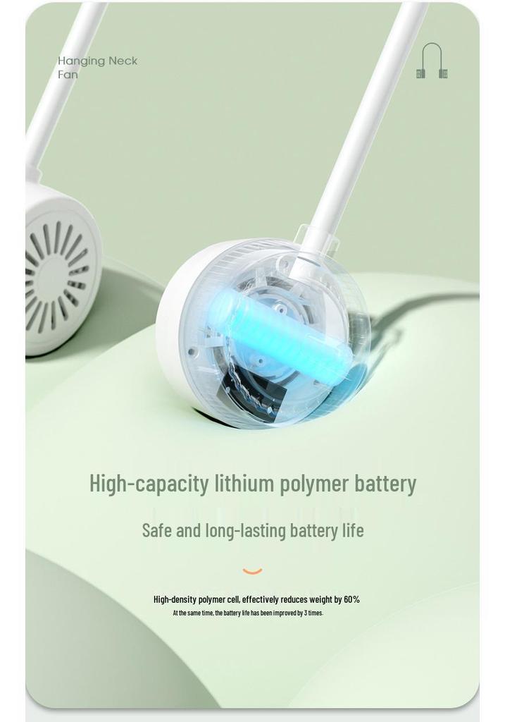 Portable USB Neck Fan: Silent, Leafless, Foldable, Mini Pocket Device for Outdoor Use