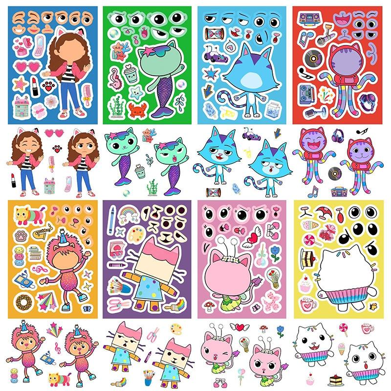 Gabby Dollhouse Stickers 8-50pcs Aesthetic Sticker Diy Decal for Scrapbook Phone Case Laptop Waterproof Sticker Decal Party Gift