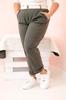 Spodnie Damskie Bawełniane Plus Size Z Paskiem Khaki Xl