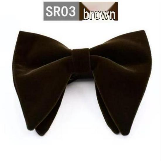 Men's Large Double Layer Velvet Bow Tie - Solid Color Fashion Statement