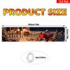 Merry Christmas Yard Sign Party Banner, Santa's Mailbox Wreath String Lights Gift Box Snow Scene Pattern, Polyester Outdoor Decoration