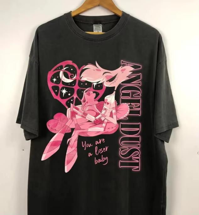

Summer Angel Dust Shirt Funny Fans Gift Angel Dust Vivziepop Hazbin Shirt Angel Dust Unisexs Shirts Cheap Clothing 4XL