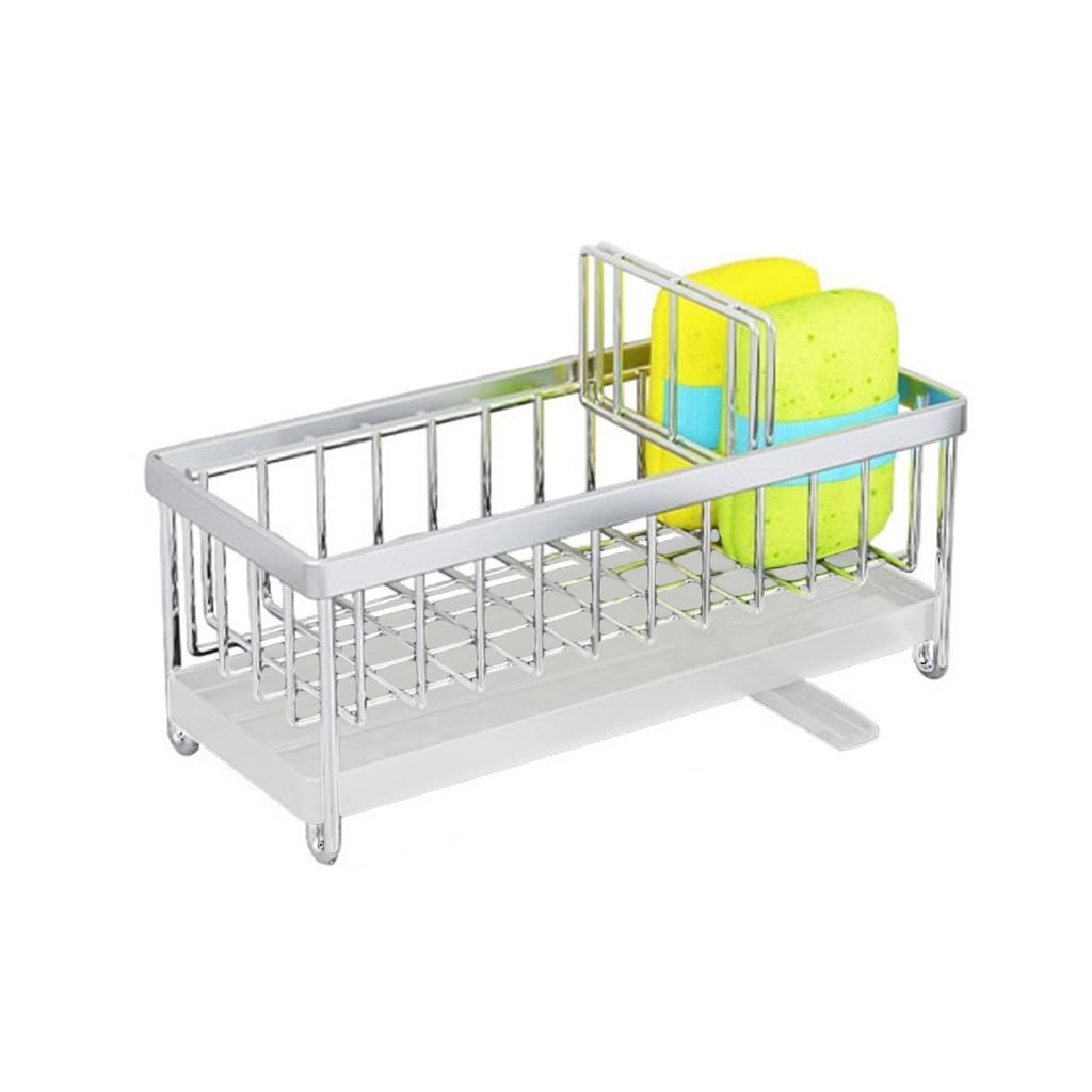 Kitchen Sink Shelf Self-draining Sponge Holder Stainless Steel Sink Drain Rack Soap Sponge Holder Kitchen Storage