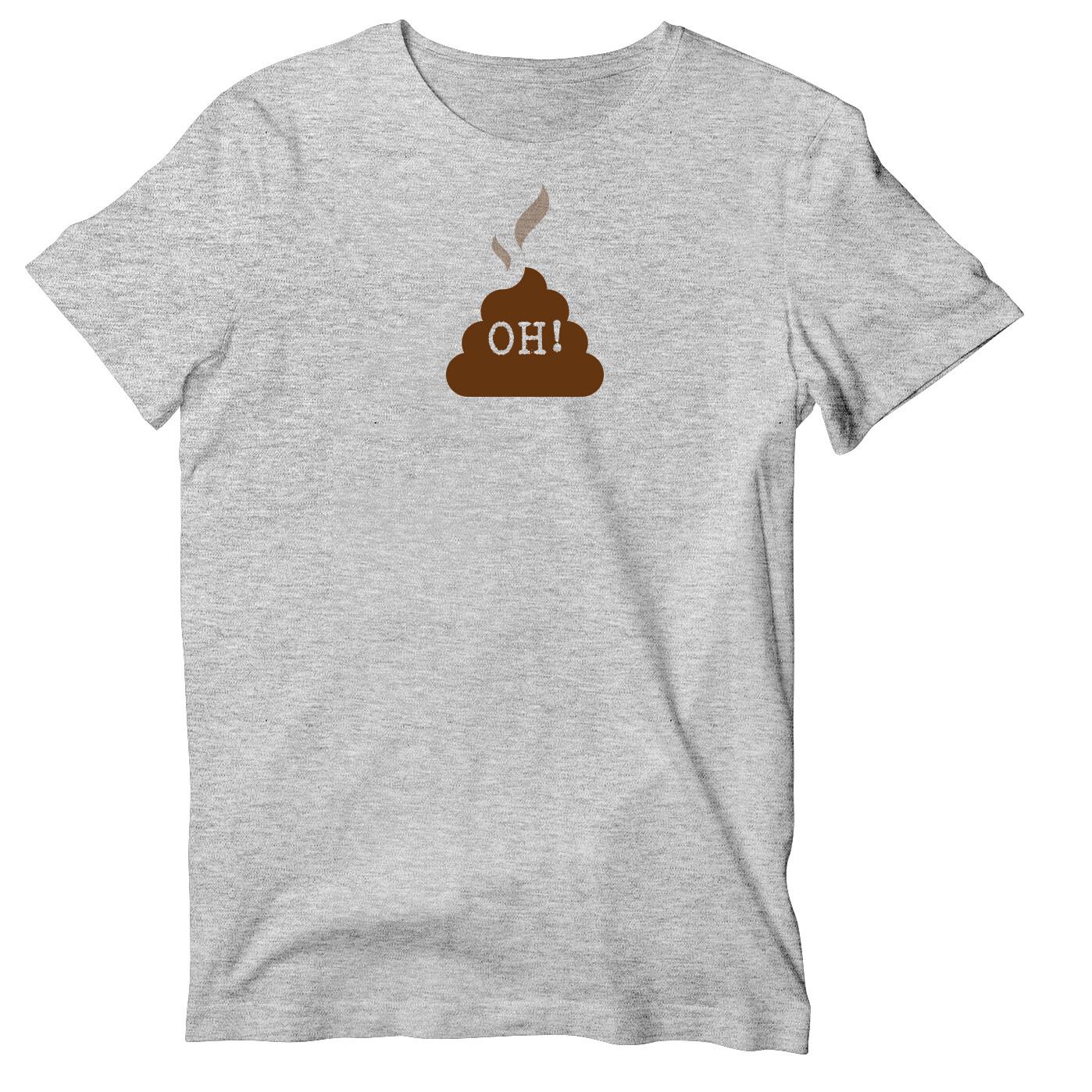 Oh S#!t! Icon T-Shirt, Funny Emoji Poop Short Sleeve Shirt S разноцветный