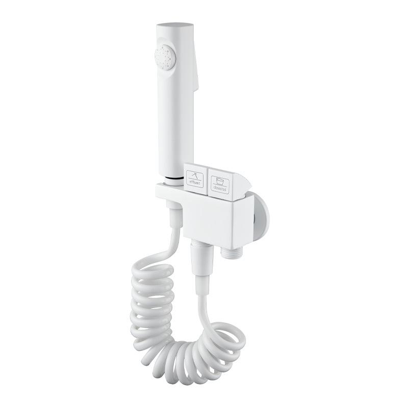 White Bathroom Bidet Toilet Spray Gun Set with Faucet Washer