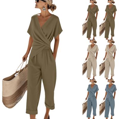 Two Piece Sets For Women Casual Short Sleeve Shirts And Short Pants