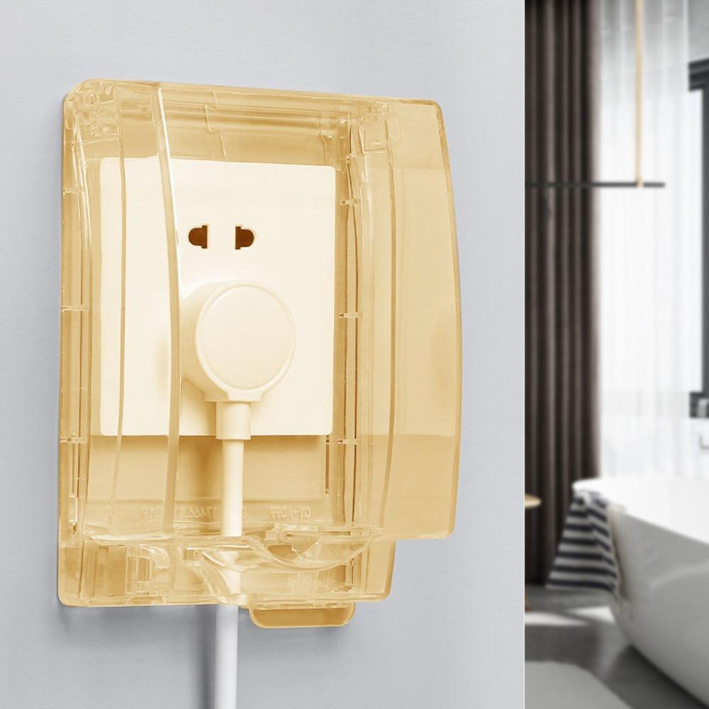 Self-Adhesive Enlarged Socket Waterproof Box Plastic Protection Socket Electric Plug Cover  Wall