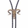 Elegant Black Bolo Tie with Bull Pendant Cowboy Bull Necktie Western Necklace Cool Bola-Tie Western Cowboy Costume