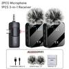 3in1 Wireless Lavalier Microphone for Camera,Android,iPhone,Microphone for Video Recording Recording Podcast Noise Reduction Mic