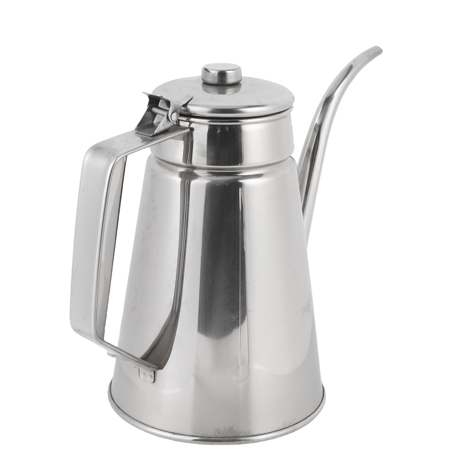 304 Stainless Steel Oil Pot Container with Lid   Spout Leakproof Soy Sauce Vinegar Dispenser Oil Bottle Oil Storage Can for Home Kitchen