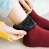 Unisex Fleece-Lined Mid-Calf Socks - Warm Plush for Autumn/Winter