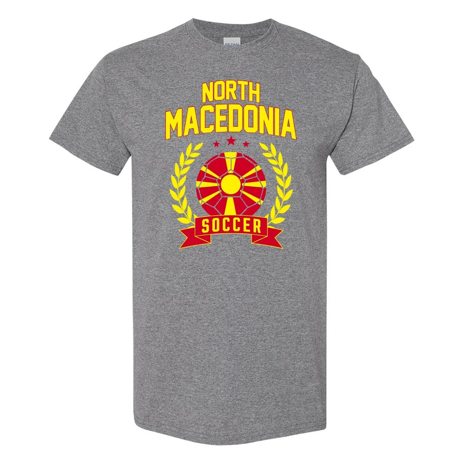 

North Macedonia Soccer Laurel - World Sports T Shirt - Graphite Heather 3XL