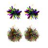 Festive Mardi Gras Festival Earrings Glitter Ball Earring Sparkling Poms Poms Earrings for Outdoor Karneval Celebrations