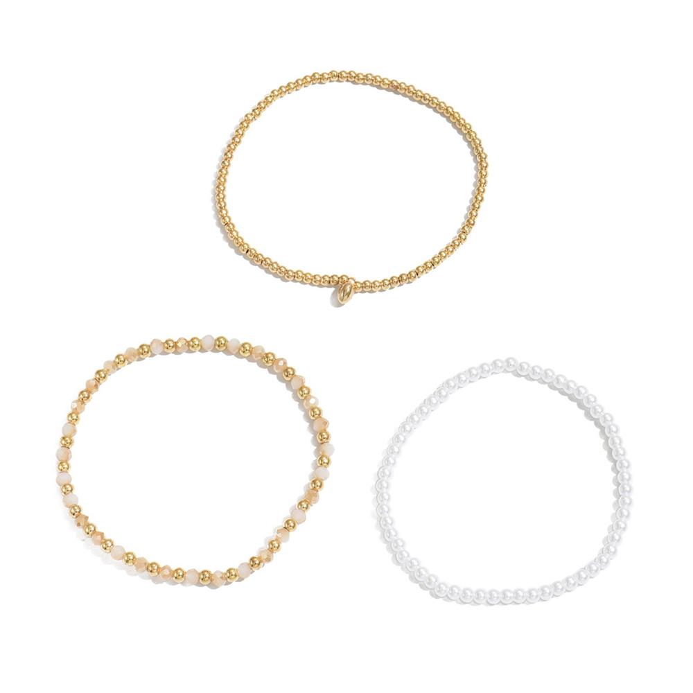Simple Trendy Simulated Pearl Rice Beads Anklets For Women Gold Color Foot Chain Ankle Bracelet Beach Jewelry Summer Accessories
