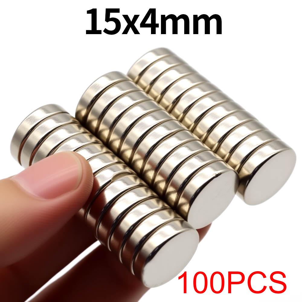 15x4mm Superstark Neodymmagnet N35 NdfeB Permanentmagnetiska imanes Runda Kraftfulla Magneter Kylskåpsmagnet