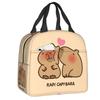 Custom Chilling Capybara Insulated Lunch Bag for Women Portable Cooler Thermal Lunch Box Kids School Children