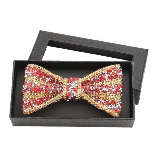 Men Bow Tie Adjustable Fit Shiny Rhinestone Design Neck Tie Weddings Groomsmen Business Formal Occasions Accessories