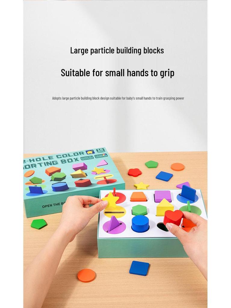 Pudełko na monety do sortowania kształtów i kolorów dla dzieci: Wczesna Nauka Zabawka Rozwijająca Umiejętności Poznawcze i Motoryczne