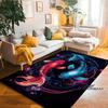 Tappeto Cartoon Lussuoso Pesce Koi Fortunato Yin Yang Carpa per Camera da Letto Soggiorno Divano Tappetino d'Ingresso Casa, Tappetino Pavimento Grande Antiscivolo per Bambini