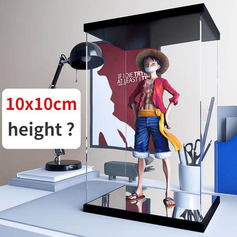 

75 Size Mirrored Clear Acrylic Display Box for Anime Figures Toy Doll Car Model BlindBox Organizer Dustproof Display Case Stand height 10cm