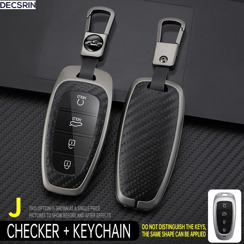 Zinklegierung+Leder Auto Schlüsselanhänger Hülle Fob Für Hyundai Sonata Sel Ev 6 Ev 8 IONIQ 5 Nexo DN8 Fe Tucson Sonata Staria NX4 Ioniq