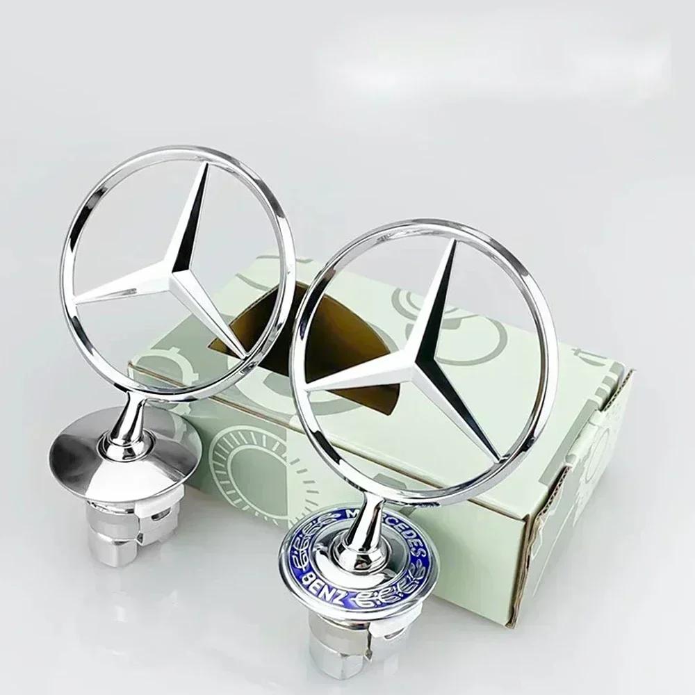 New W201 W220 2025 Hot For AMG Car Mercedes benz AMG Star Bonnet-Badge Car Hood Front Chrome Logo Hood Marking for Mercedes1 LY4