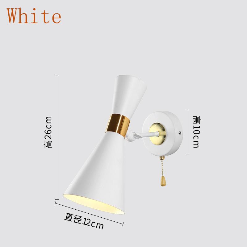 Modern Wall Light Nordic Trumpet Lamp with E27 Bulb for Corridor Living Room Foyer Bedroom Angle Adjustable Metal Lightings