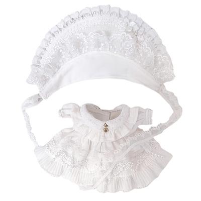 Niannyyhouse 15cm Plüschkleidung Kleid, Königliches Weißes Prinzessinnenkleid, Baumwollpuppenkleidung, Austauschbar