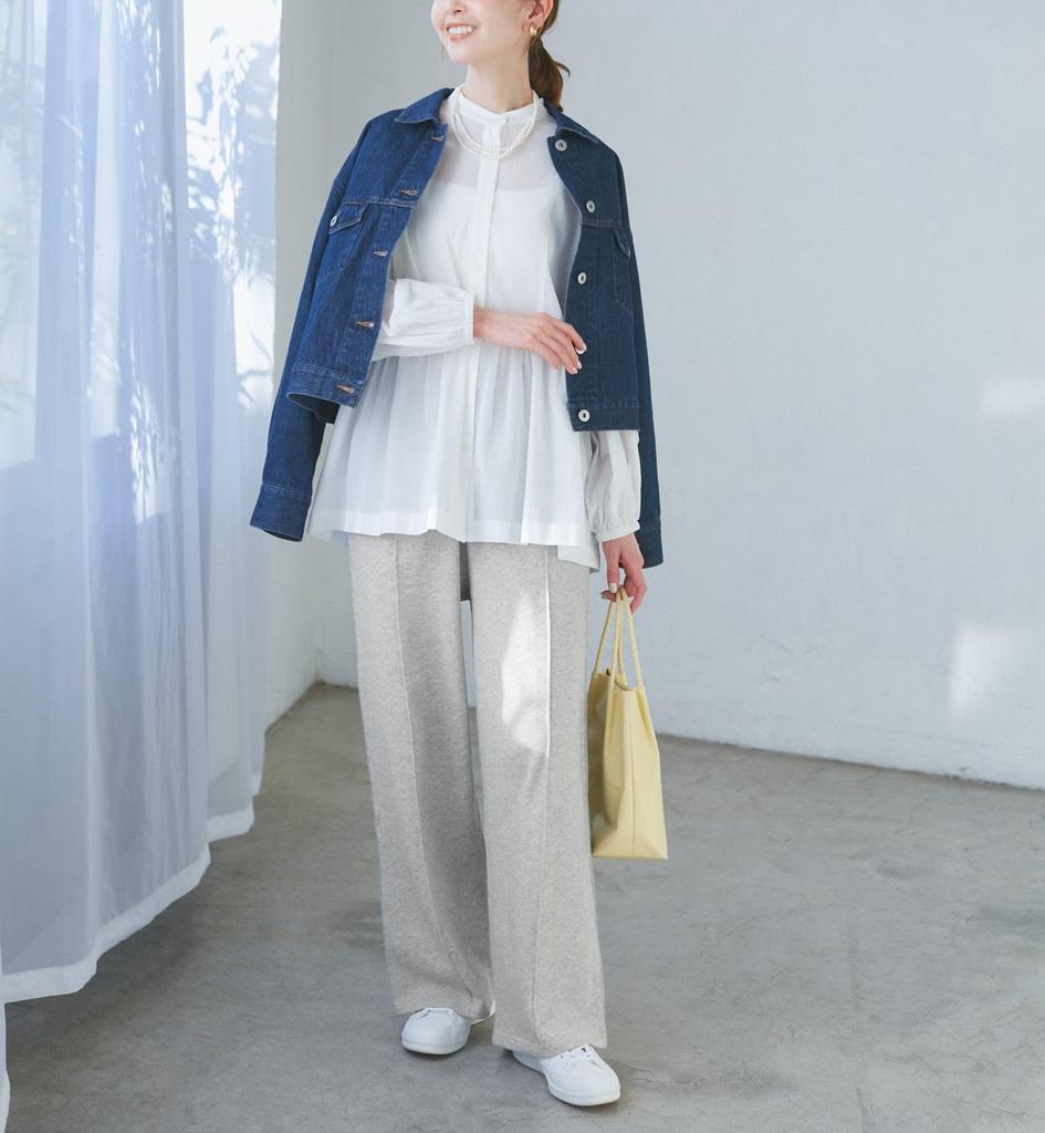 ROPE PICNIC Sweatpants with Embroidered Light GDS15160 Women's Wide-Leg Logo, Gray,