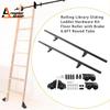 Areyourshop 6.6FT Round Tube Rolling Library Sliding Ladder Hardware Kit with Brake