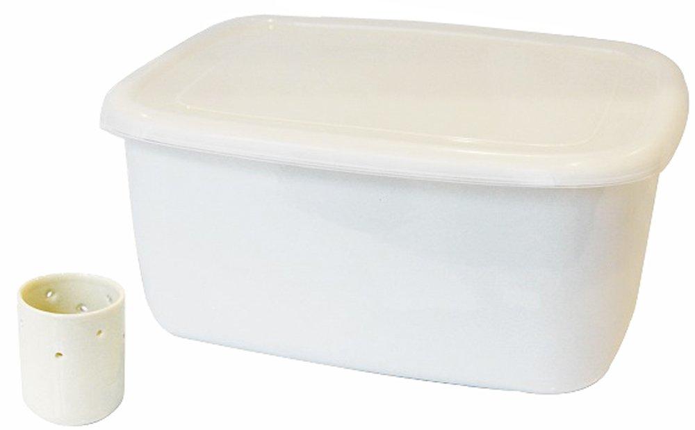

Lily White Enamel Refrigerator-Safe Pickle Container, 3200ml, White, YH-805