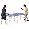 Folding Table Tennis Table Mini Table Tennis Table for Home Use Net with Casters for Moving Separate Type Single Player Possible High Elasticity Ping